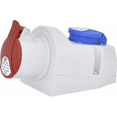 Розетка комбінована (силовий роз'єм) EZCZ-S-1643  IP44 (16A, 400V/230V, 3P+PE /  EE 16S Schuko)